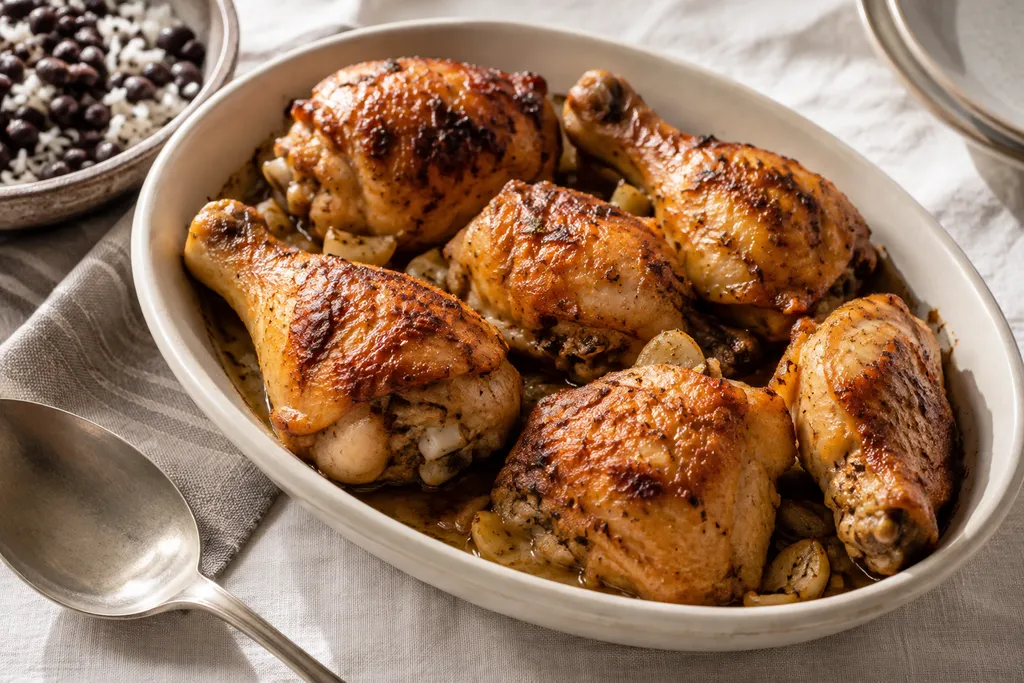 Frango assado em casa, sugestão de preparo.